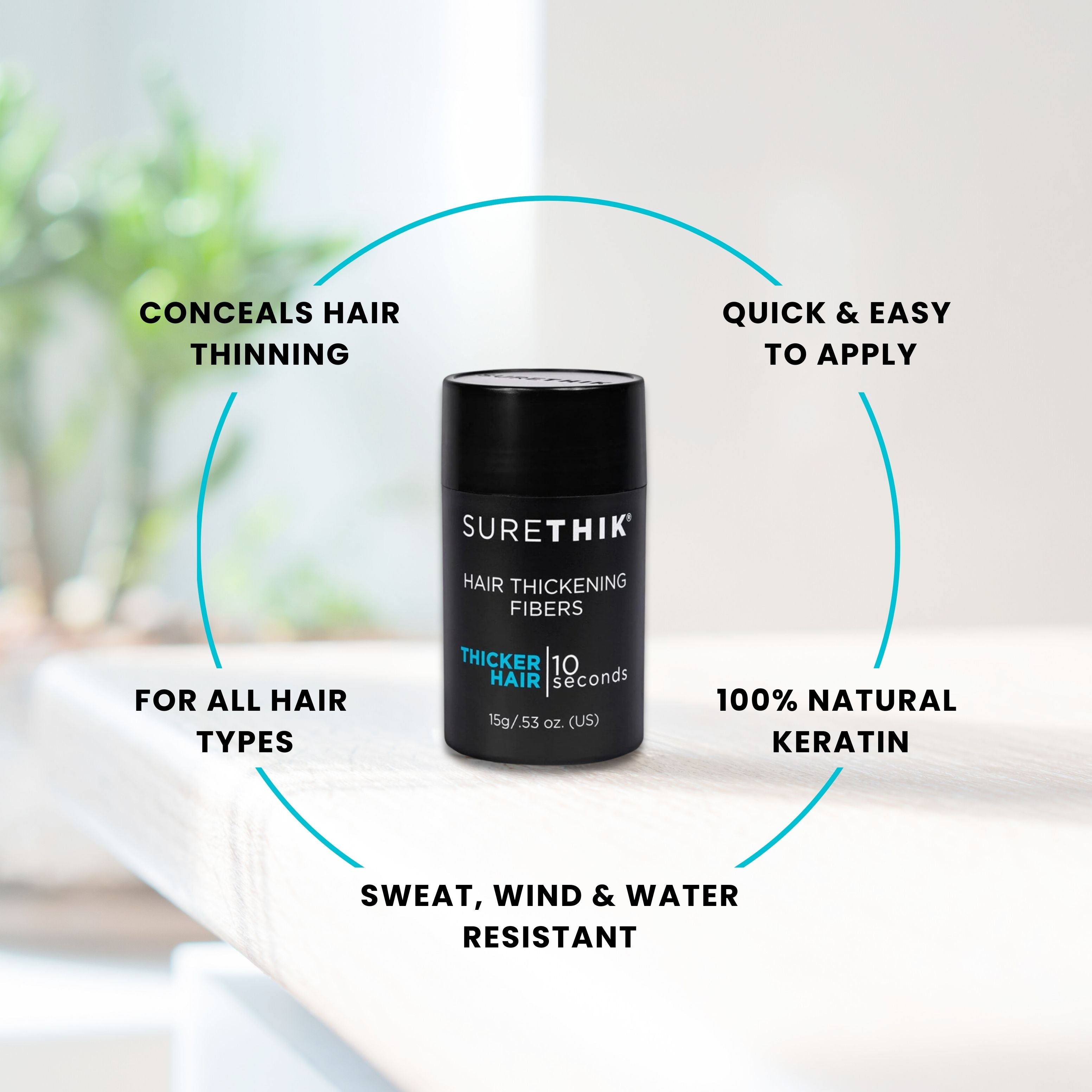 SURETHIK Hair Fiber Starter Pack for Thinning Hair + Tools