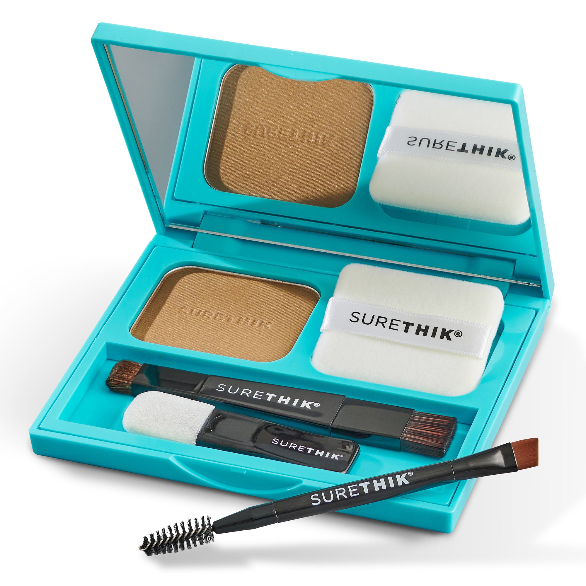 SURETHIK 4-in-1 Hairline Powder for thinning hairlines, grey root cover, and root touch ups.