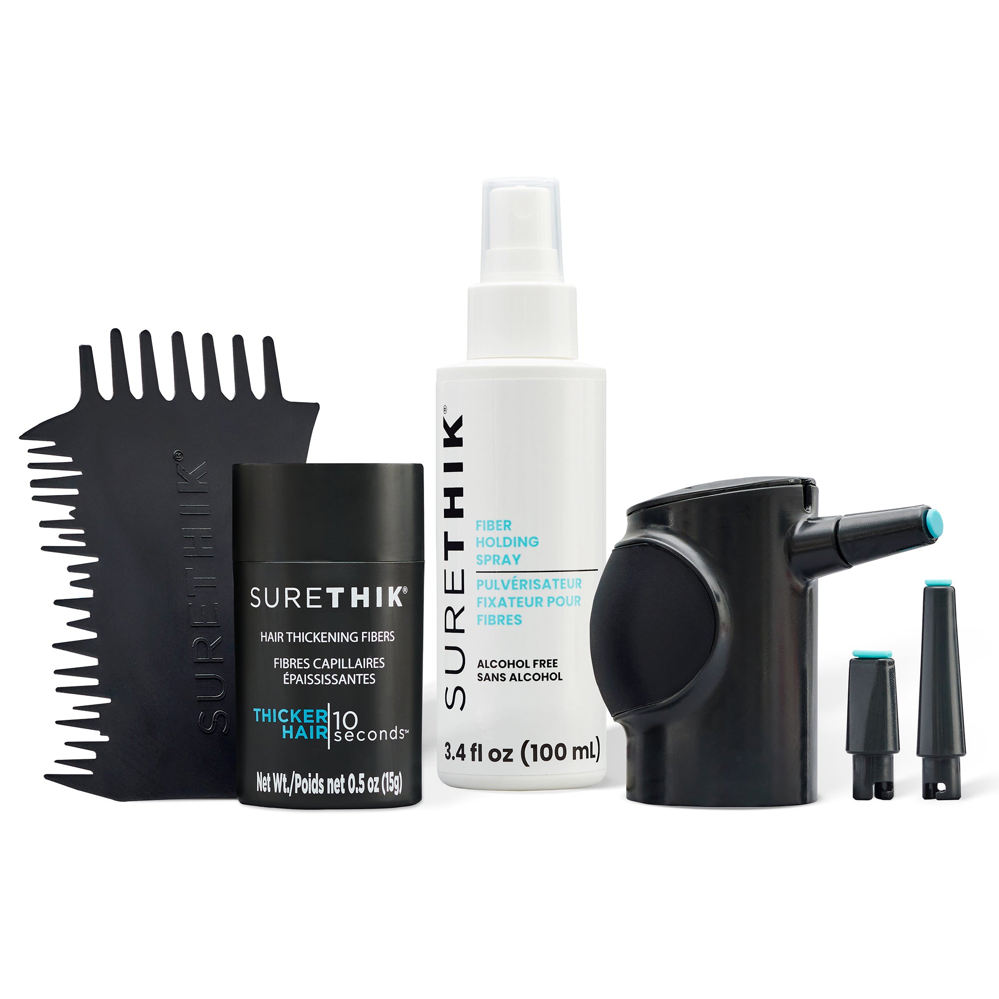 SURETHIK Hair Fiber Starter Pack for Thinning Hair + Tools