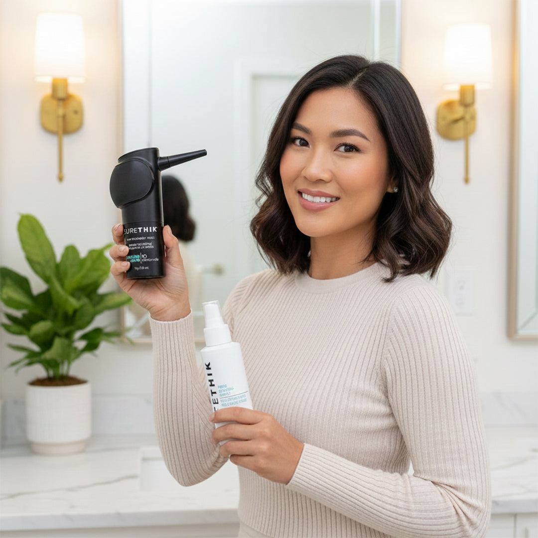 SURETHIK Hair Fiber Starter Pack for Thinning Hair + Tools
