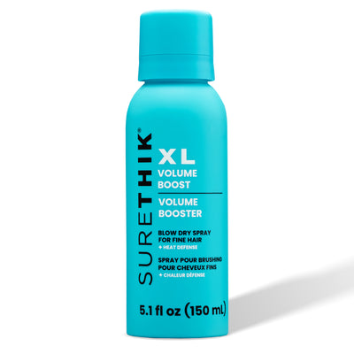 SURETHIK XL Volume Boost Blow-Dry Spray bottle, lightweight thickening spray for fuller-looking hair.