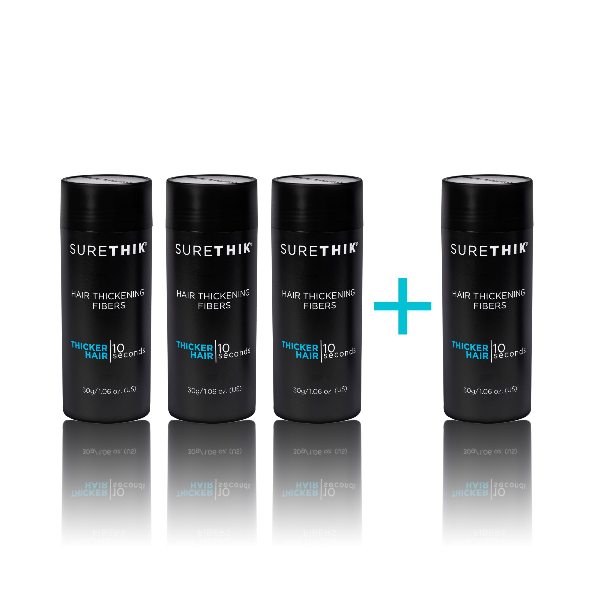 Package of 4 SureThik Hair Thickening Fibers 30g Bottles - Get 4 Bottles for the Price of 3!